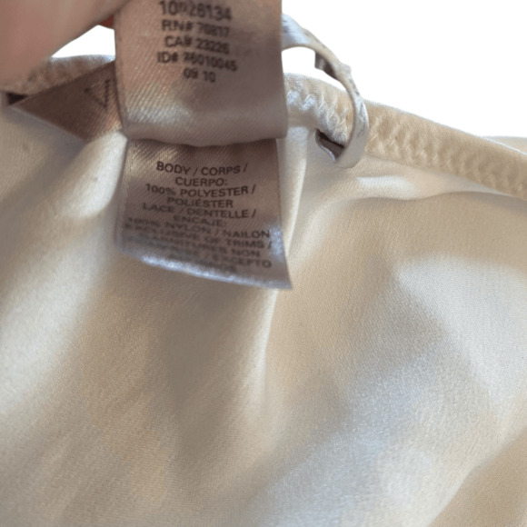 Victoria's Secret Satin with Lace Lingerie Slip Top White Black Medium - Picture 3 of 6